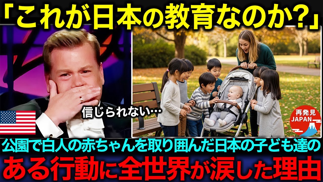 【海外の反応】「日本の子どもはどうなってるの？」アメリカのテレビ番組のカメラが捉えた白人の親子。公園で遊んでいた日本の子ども達のある行動に全世界が号泣した理由
