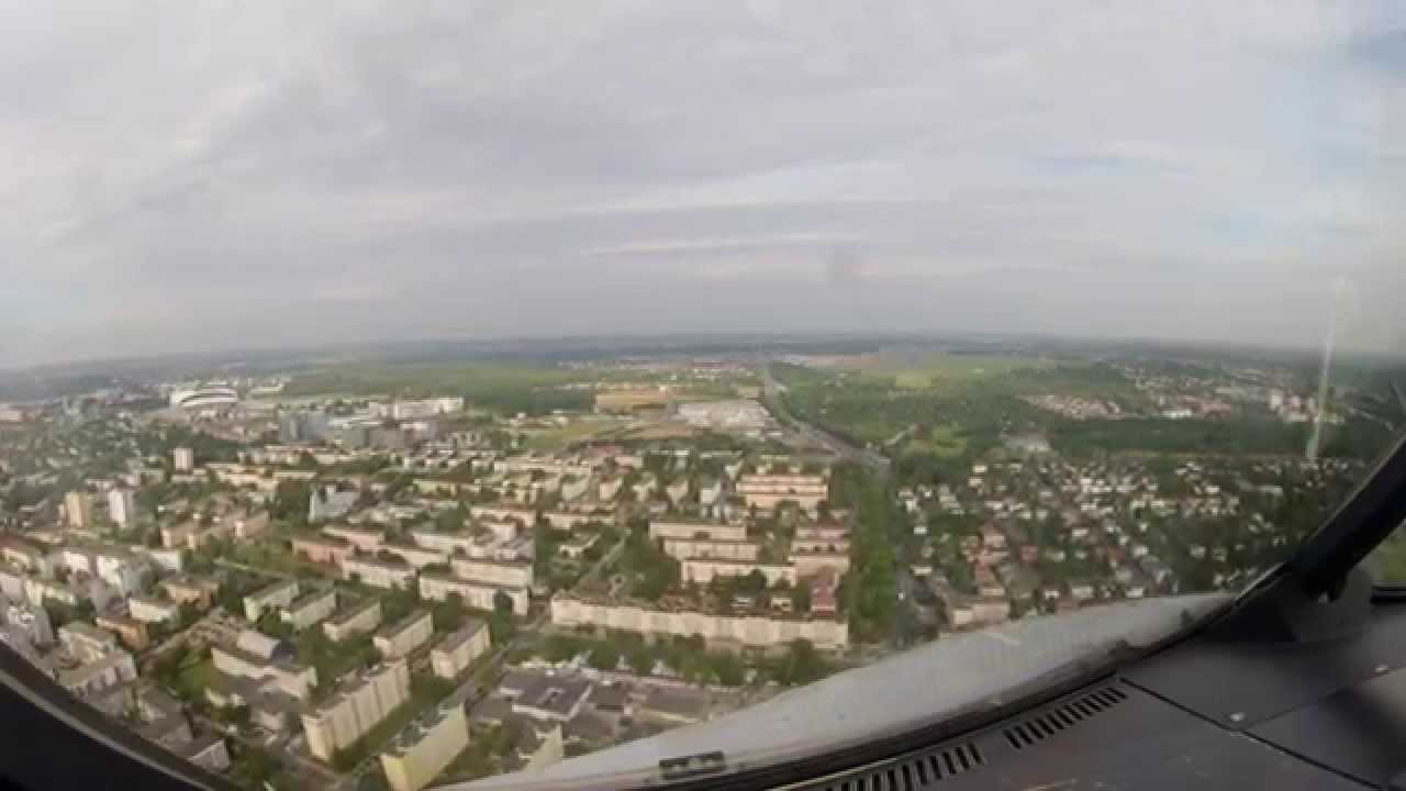 Poznan EPPO Cockpit view landing 28