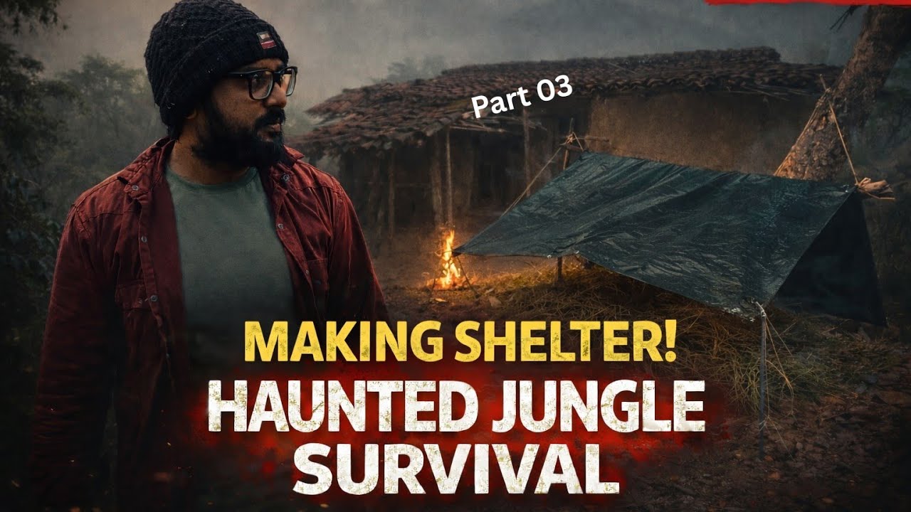 Built Shelter in Front of a Haunted Home  | Night Survival Begins | Survival Ep 03 | Sam Hikes India