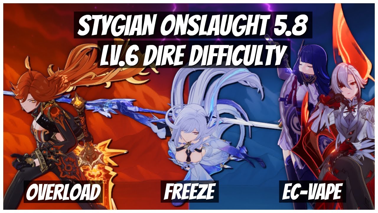 New Stygian Onslaught 5.8 Lv. 6 Dire | Mavuika - Skirk - Raiden / Arlecchino | Genshin Impact