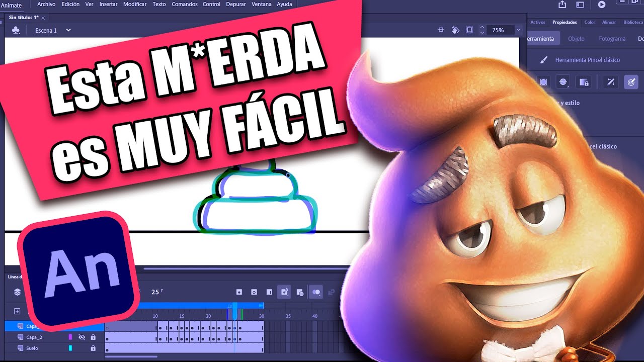 APRENDE a ANIMAR con esta 💩  | TUTORIAL Adobe Animate 2023