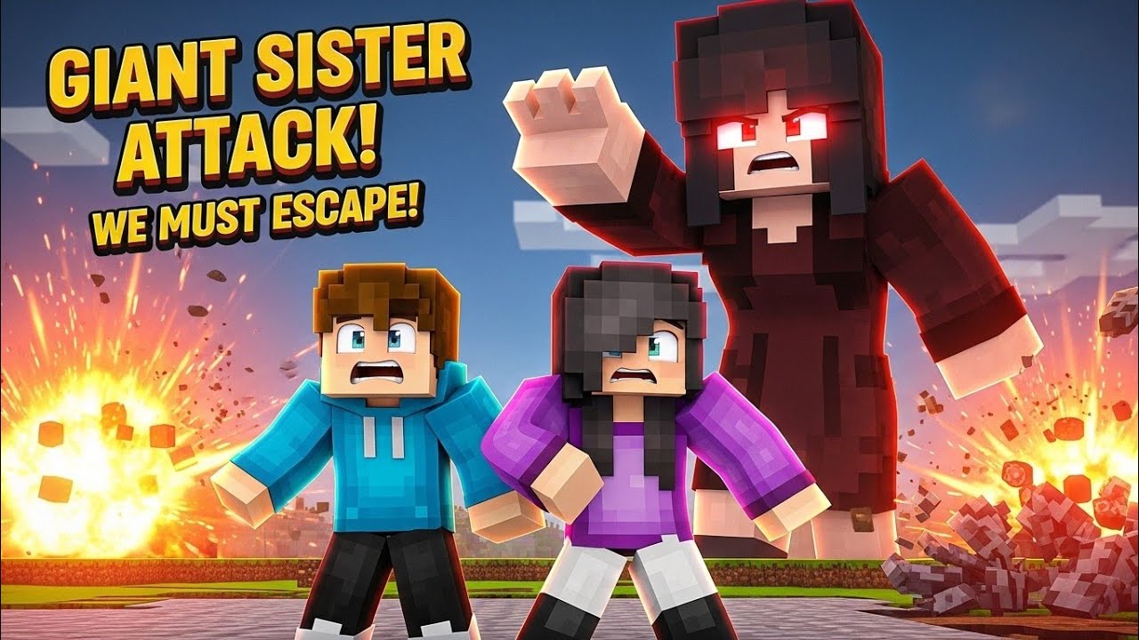 Giant Sister Attacks! Minecraft’s Most EPIC Chase Adventure!