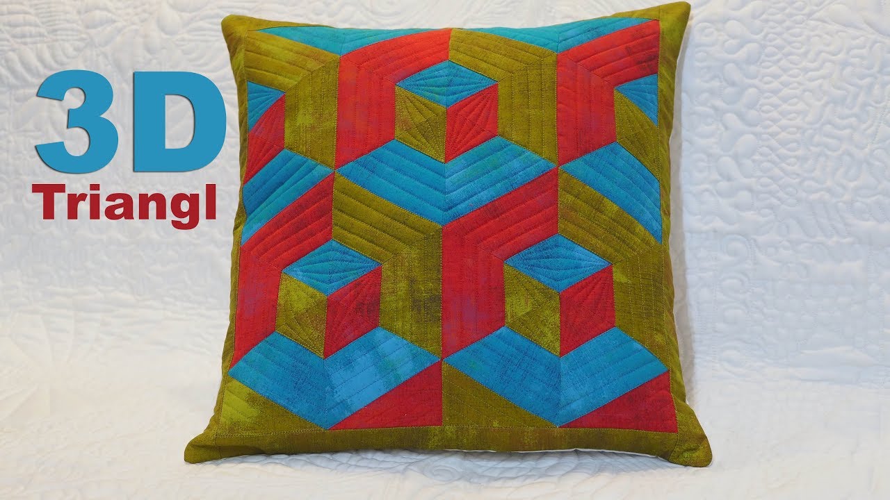3D Block - Fast sewing from stripes - Patchwork tutorial