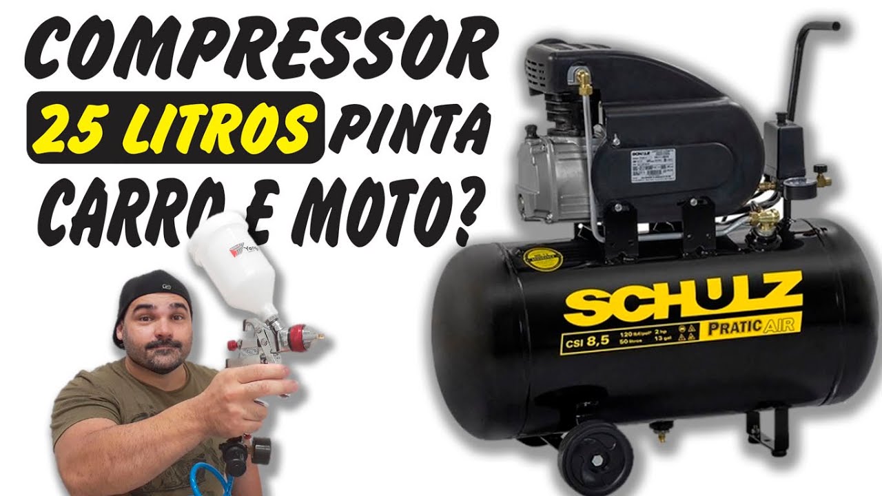Compressor 25 litros da para pintar Carro e Moto?