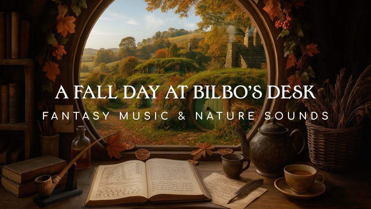 Autumn Hobbit Ambience  |  Fantasy Music & Nature Sounds | Fantasy ASMR | Reading Ambience
