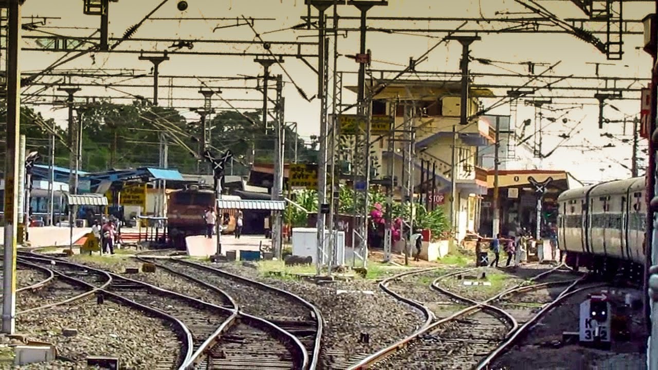 Arriving and Departing from Erode Junction - Indian Railways