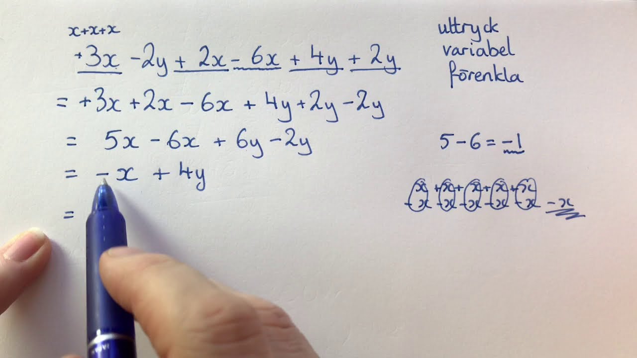 åk 7 Uttryck, förenkling steg för steg Algebra