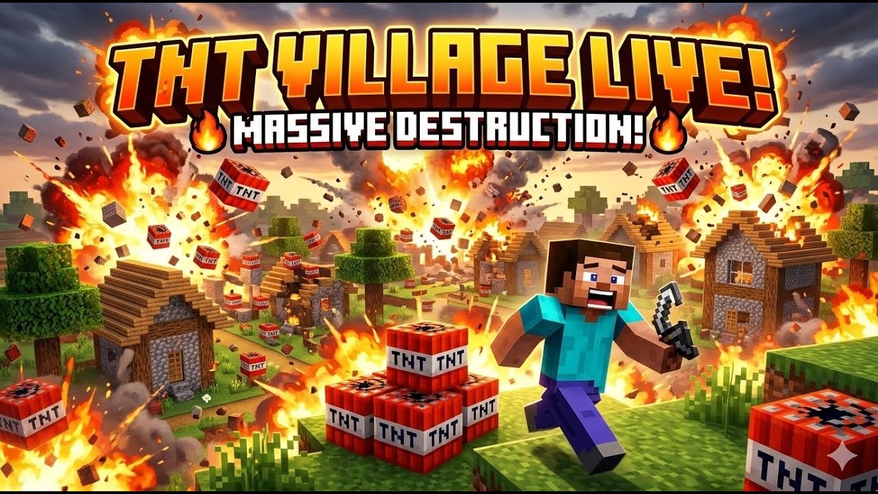 Minecraft But The Village is TNT Live #live #shorts