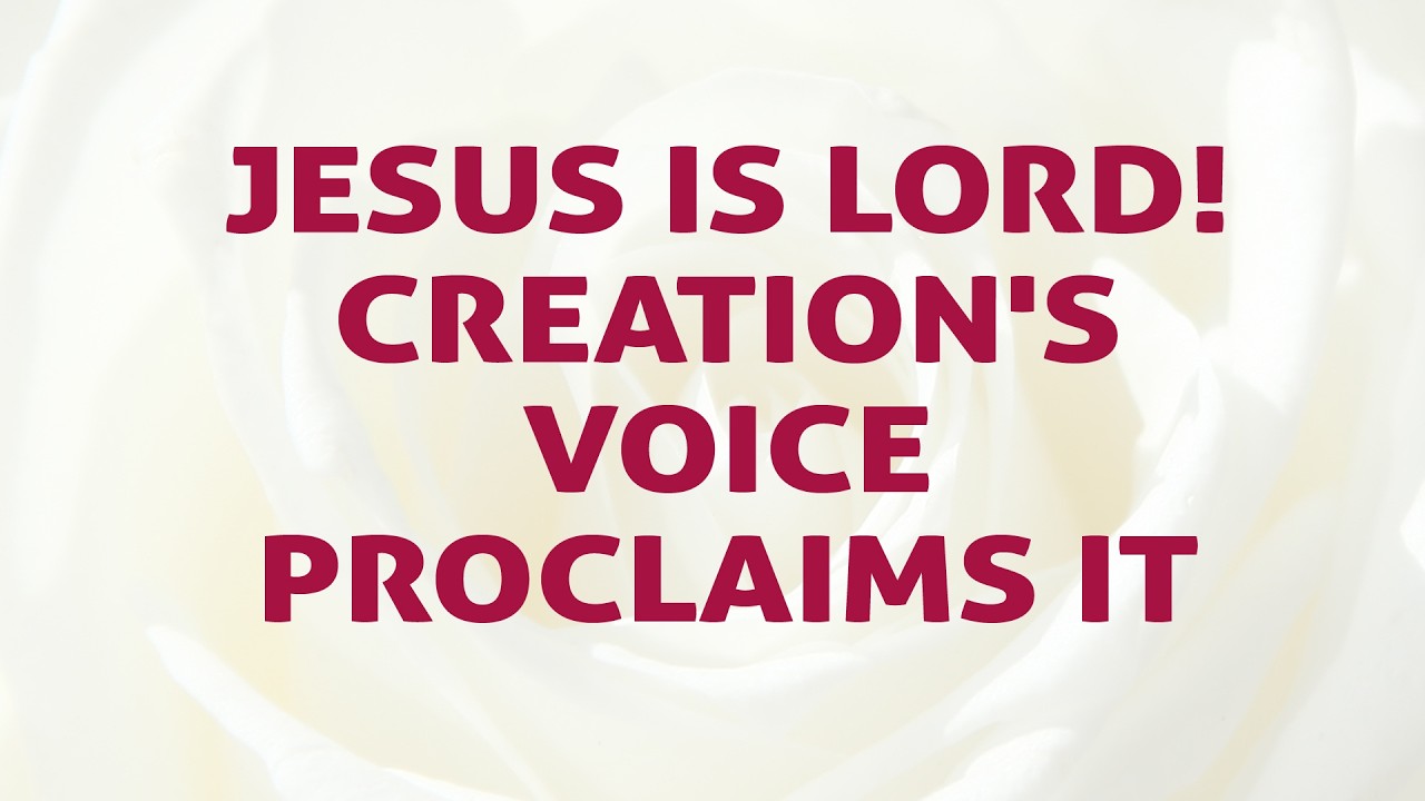 Jesus is Lord ! Creation's Voice Proclaims It