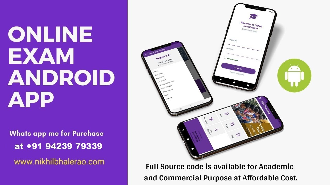 Online Exam System Android app  | source code download | suitable for schools | colleges | institute