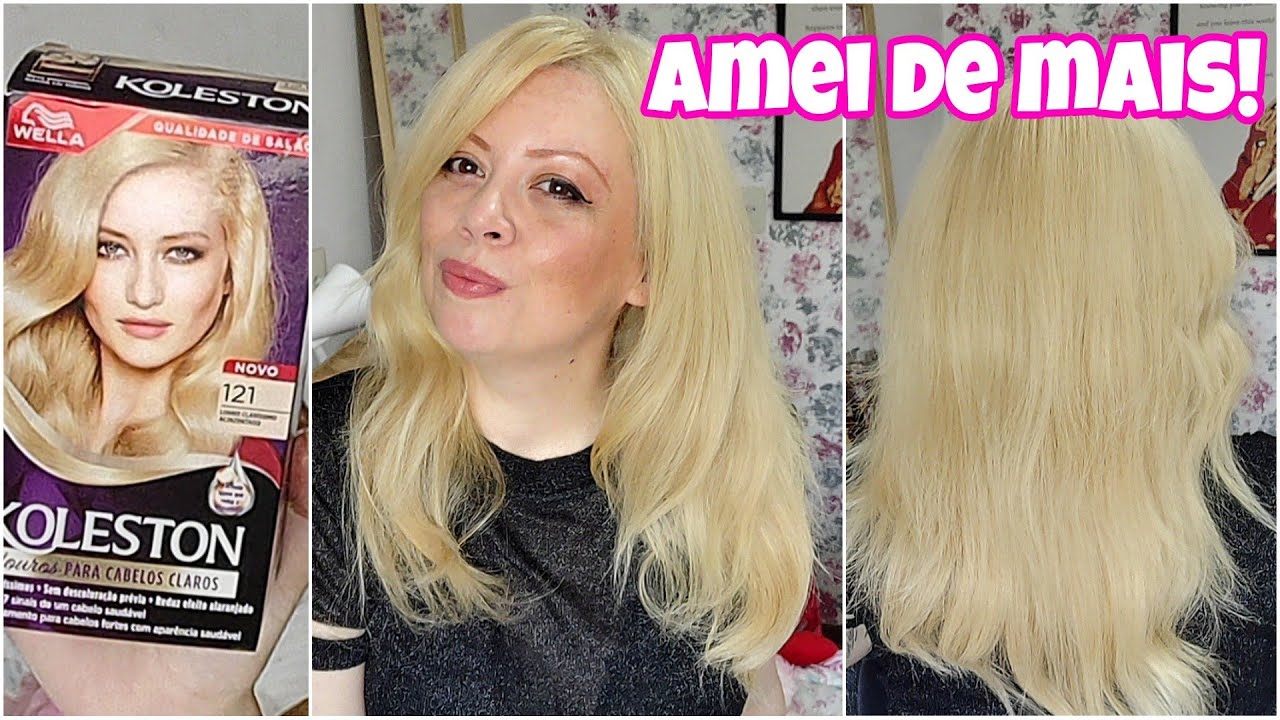KOLESTON 121 Pintando Meu Cabelo Sozinha de Loiro! Tutorial de Transforma&ccedil;&atilde;o Capilar em Casa 💇&zwj;♀️🎨