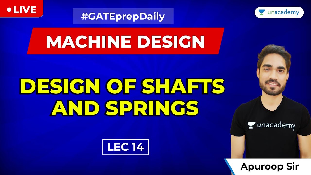 Machine Design | Lec - 14 |Design of Shafts and Springs GATE 2021 Mechanical Engineering