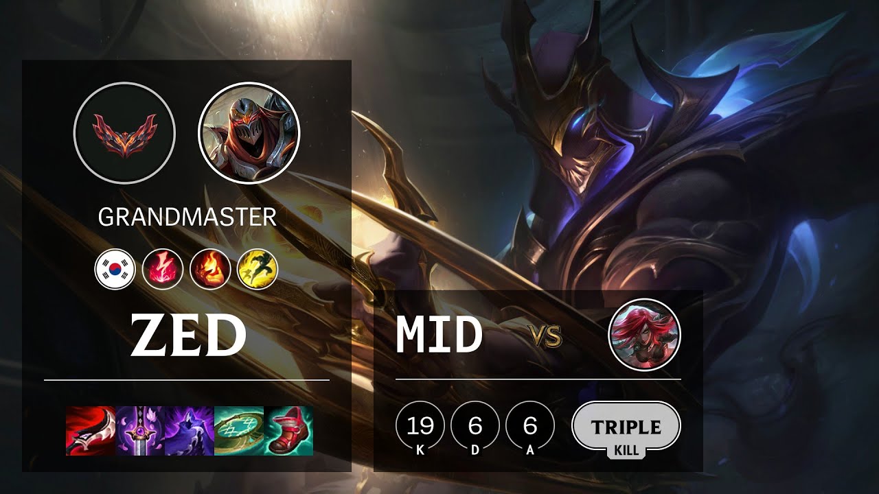 Zed Mid vs Katarina - KR Grandmaster Patch 12.4