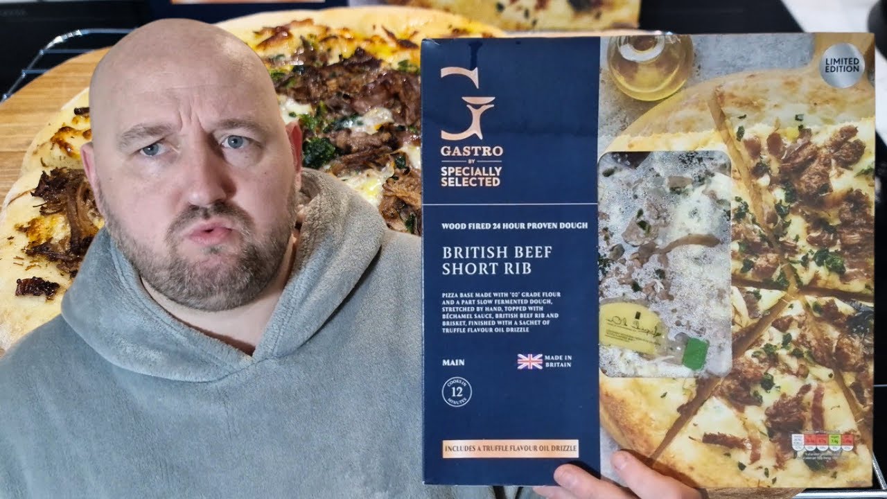 HANGOVER CURE REQUIRED, so I went to Aldi and got this POSH PIZZA - Food Review - BEEF RIB & BRISKET