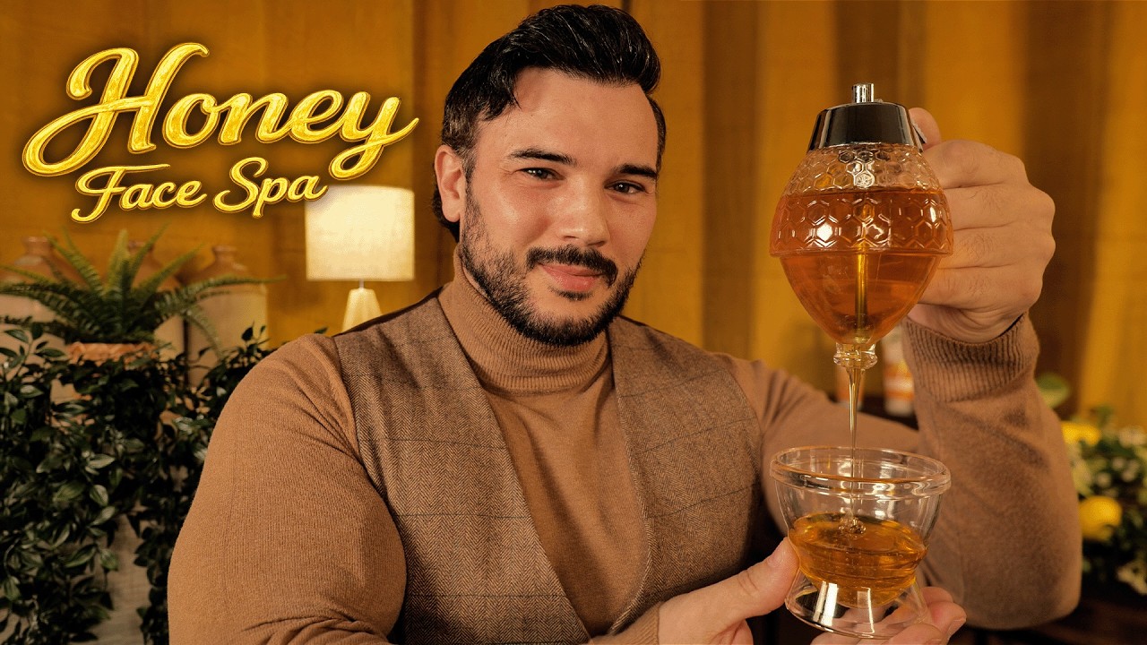 ASMR Honey Face Spa 🍯 Male Personal Attention | Honey Face Mask & Head Oil Massage