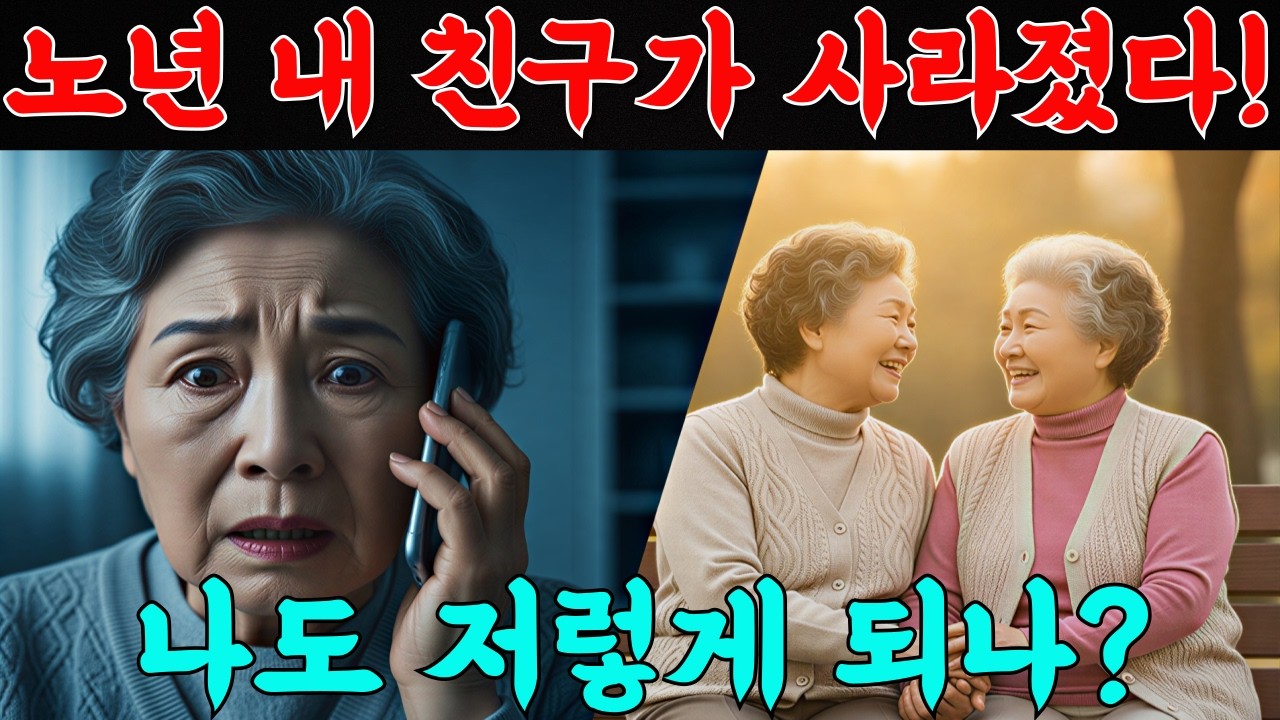 노년 단짝 친구가 갑자기 요양원에 갔다는 소식.  풍비박산이 된 마음