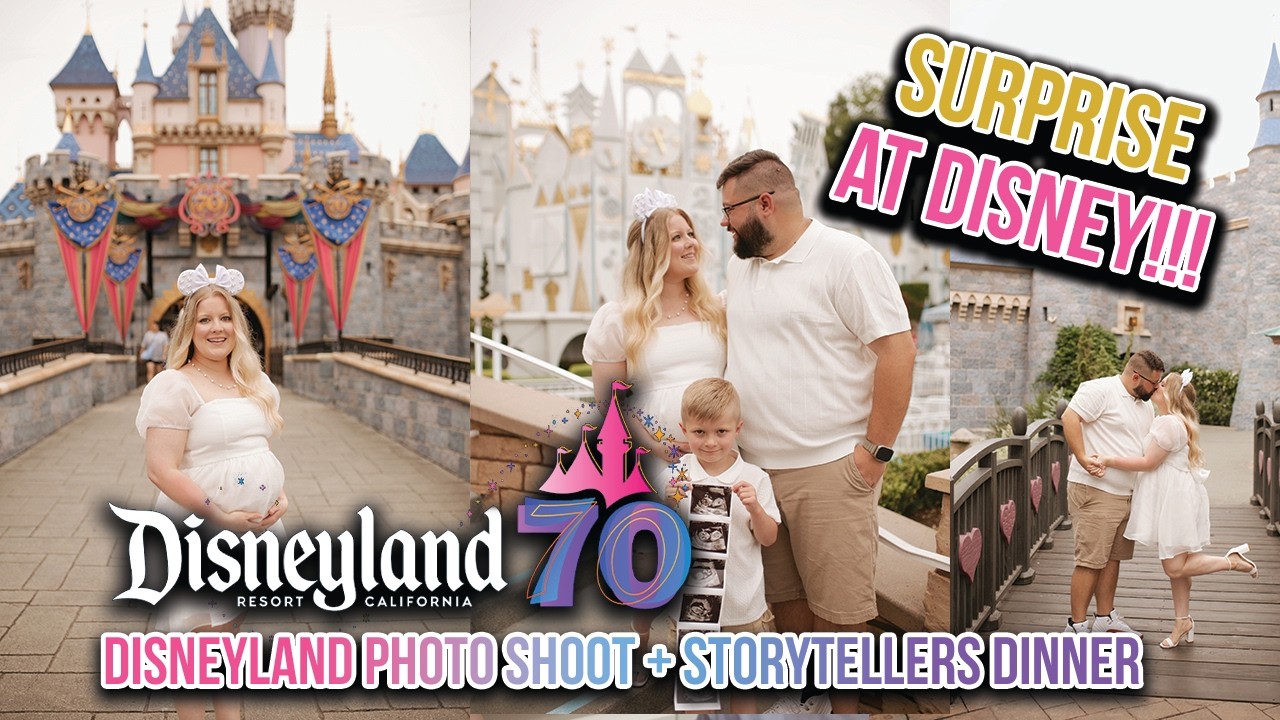 Disneyland 70th ✨ Special Photoshoot 📷 Surprise Announcement 🤫 Dinner At Storytellers Cafe 📖