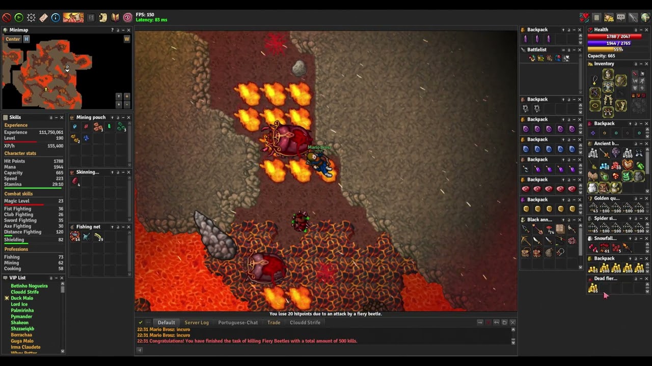 Medivia - Task Fiery Beetle (Paladin Hunt solo)
