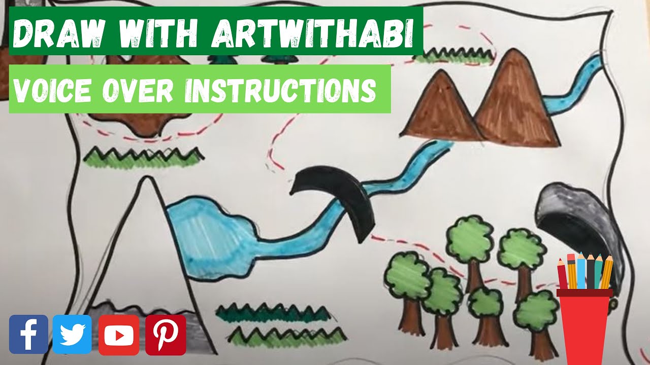How to Draw a Treasure Map! Treasure Map Drawing Tutorial. ✏️🗺