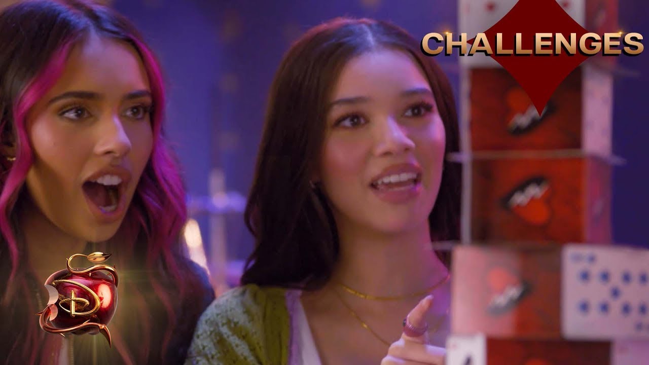 Descendants: The Rise of Red Cast Play House of Cards Challenge | @disneychannelmusic