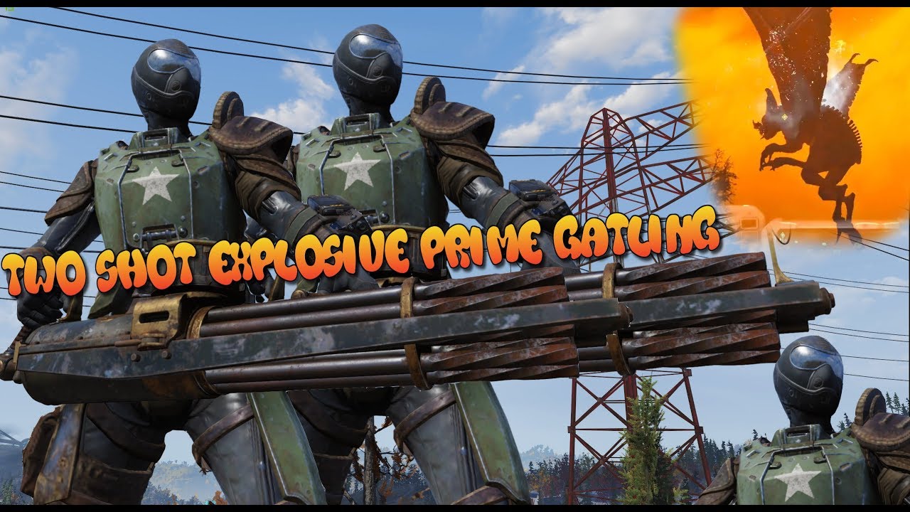 TWO SHOT EXPLOSIVE Prime Gatling! || Weapon Showcase || Fallout 76