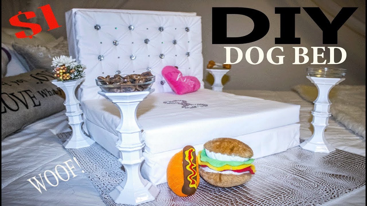 How to Make A White Tufted Dog Bed l For CHEAP!!!