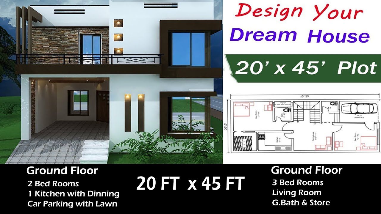20 x 45 House Plan with Full Details