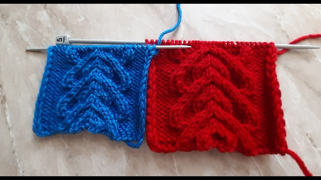 Коса спицами из 20 петель . Pattern 