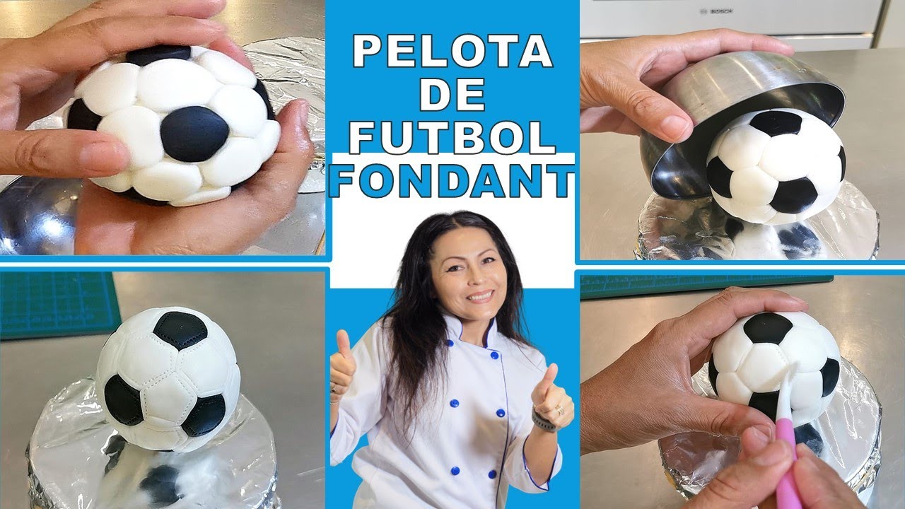PELOTA DE FUTBOL - SOLO 10 MINUTOS! - FONDANT - FACIL - SIN MOLDES -NUEVA TECNICA!