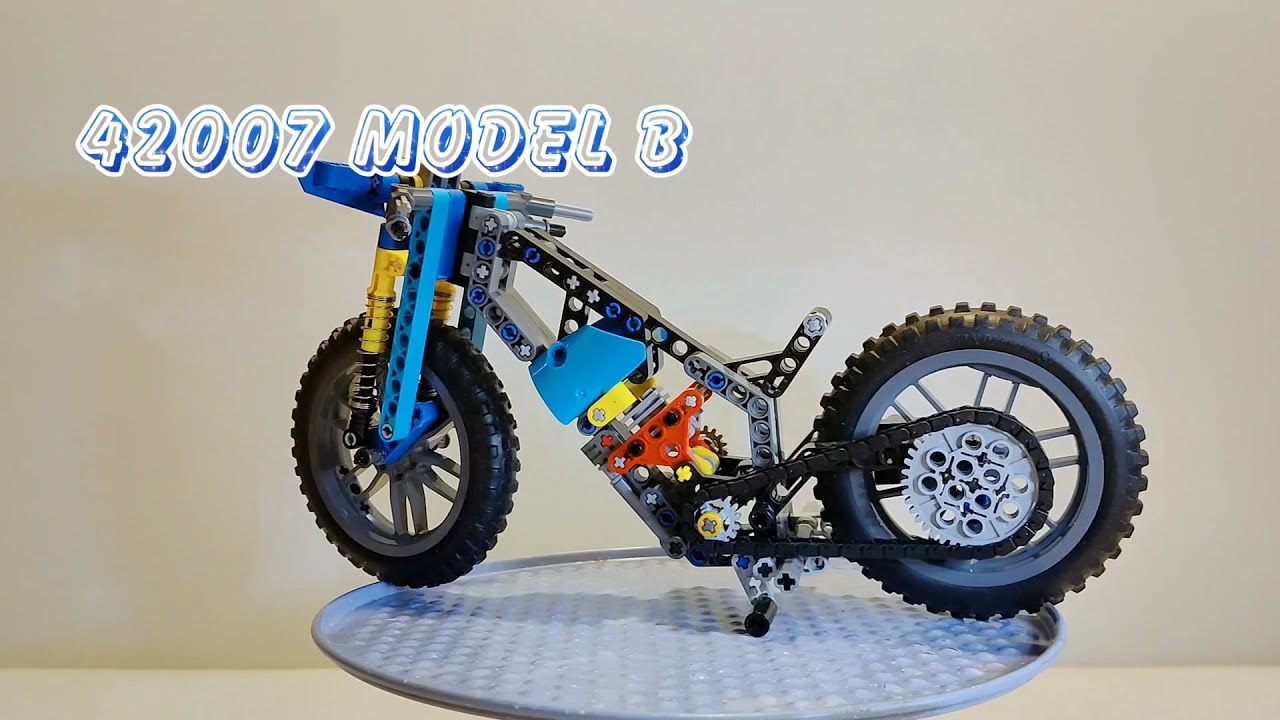 Custom Lego Technic 42007 Model A (Motocross motorcycle), Model B (Speedway motorcycle )