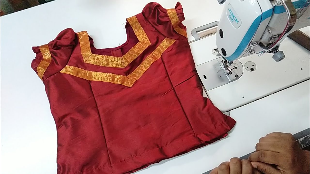 Pattu langa Blouse designs cutting and stitching for kids