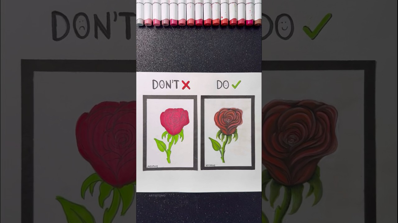 How to Draw a Realistic Rose! 🤔✨🌹 Easy Art! #art #drawing #tutorial
