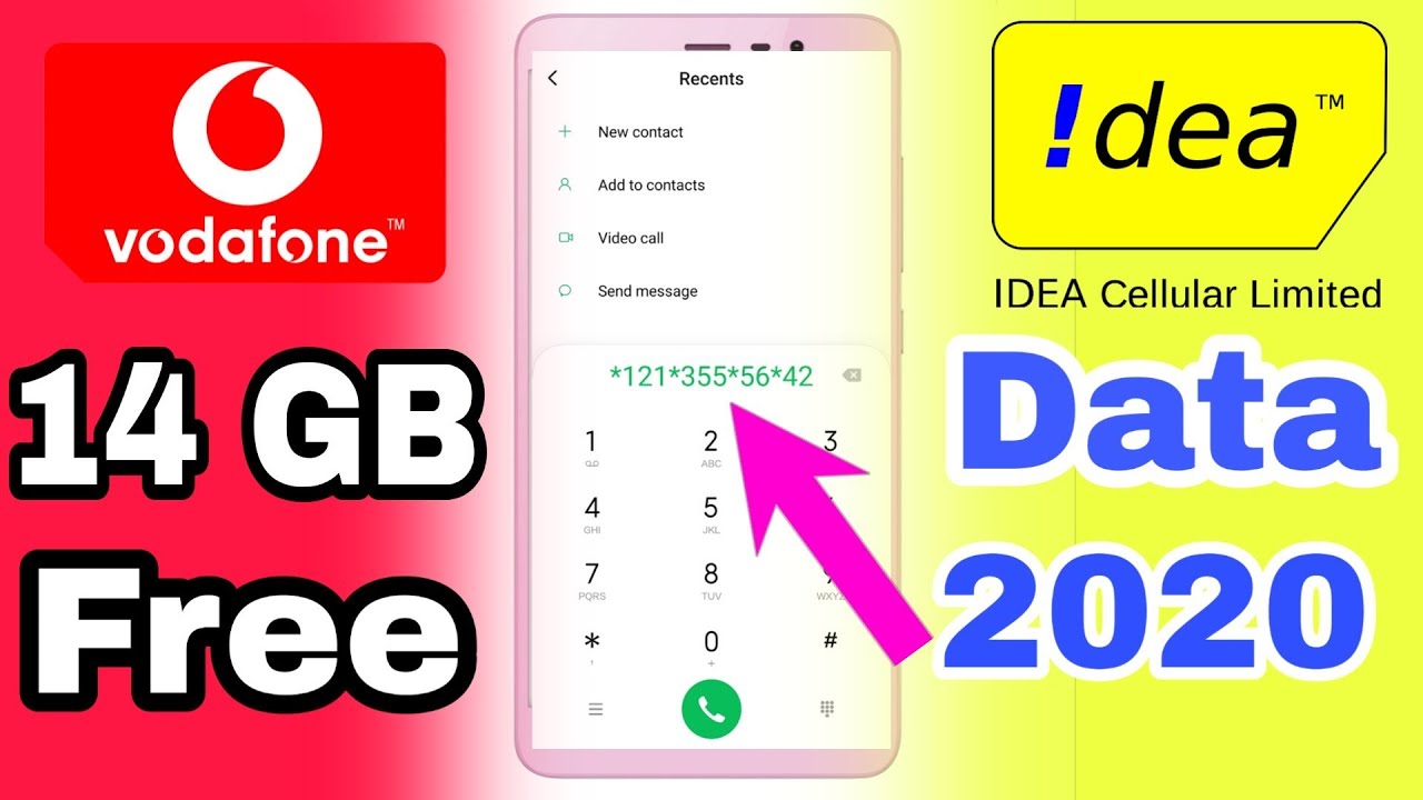 How to get 14 Gb free data on idea vodafone number free offer |idea vodafone free data new code 2020