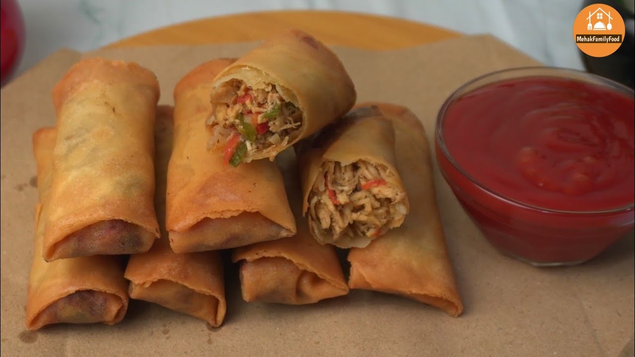 Chicken Spring Rolls Recipe For Ifjtar | Crispy Chicken Spring Rolls For Ramadan | Mehak Family Food