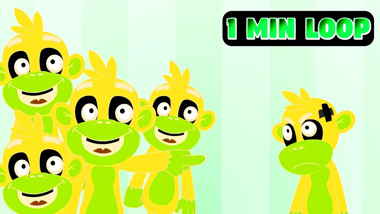 Five Little Monkeys Jumping Fun Remix 🐒[2 MIN LOOP] Sound Variations Nursery Rhymes @MonkeyRhymesHub