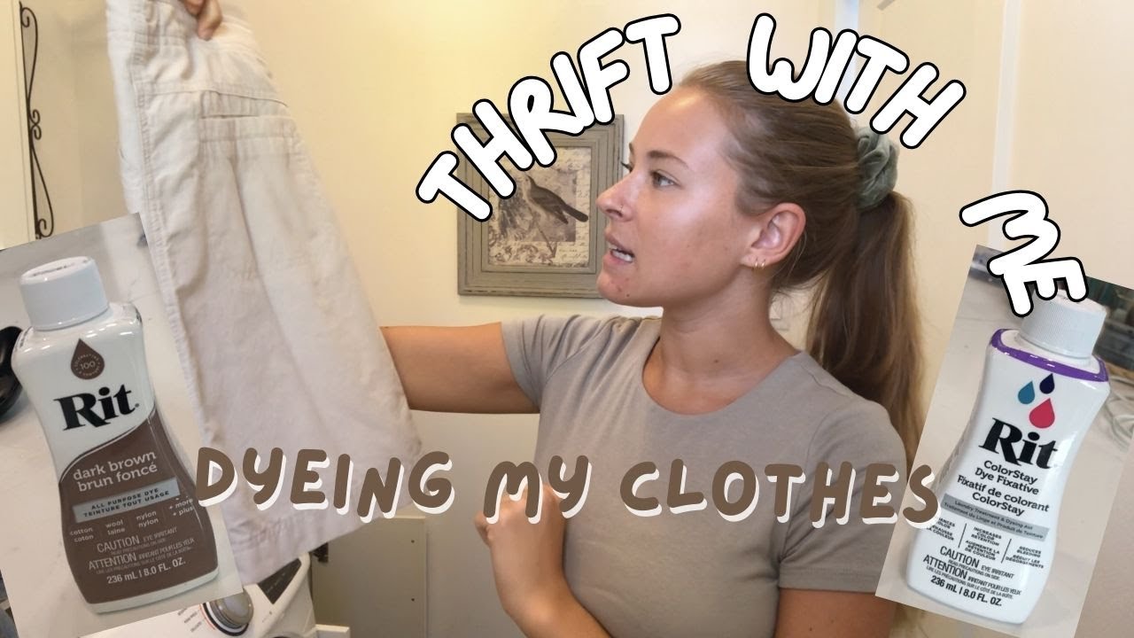 THRIFT WITH ME + TRY ON HAUL | DYEING MY CLOTHES BROWN with Rit Dye