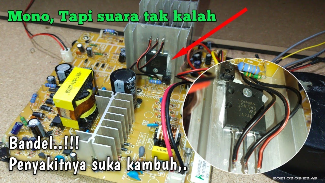 Speaker aktif Polytron pass 68b modif mono transistor final Toshiba | Modif speaker polytron
