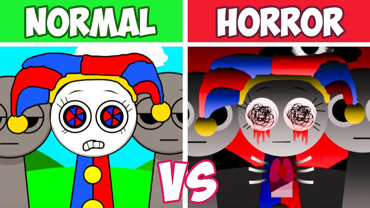 Sprunki THE AMAZING DIGITAL CIRCUS - Normal vs Horror Version