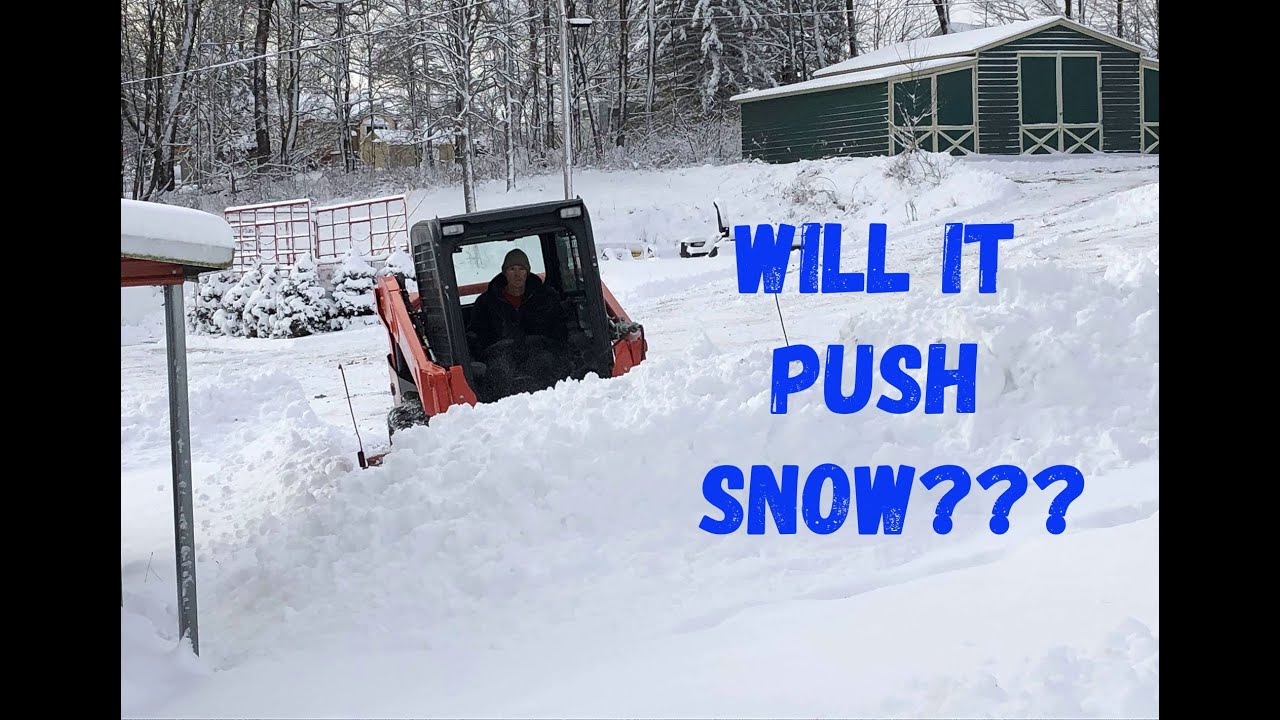 Kubota SVL65 Track Loader Plowing Snow!