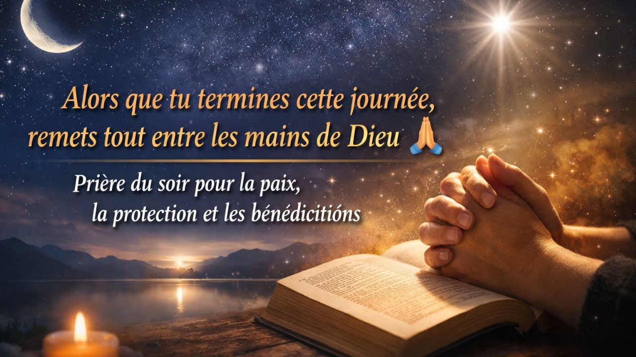 Alors que tu termines cette journée, remets tout entre les mains de Dieu 🙏Prière du soir
