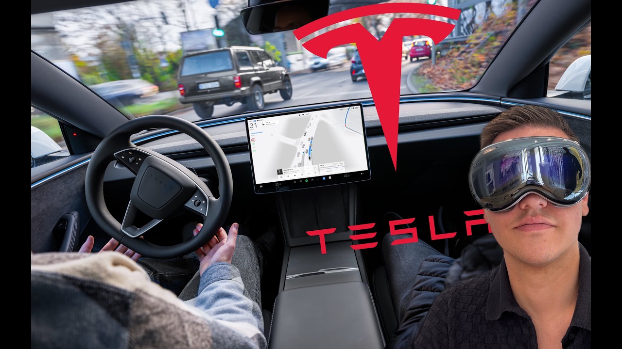 Essai de la conduite 100% autonome de Tesla à Lille ! #tesla #technology