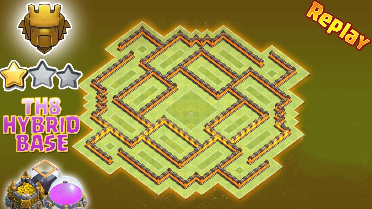 NEW! Th8 BEST Hybrid BASE, FARMING & Trophy Pushing Base 2016 With REPLAYS! PROOF ♦ Clash of Clans