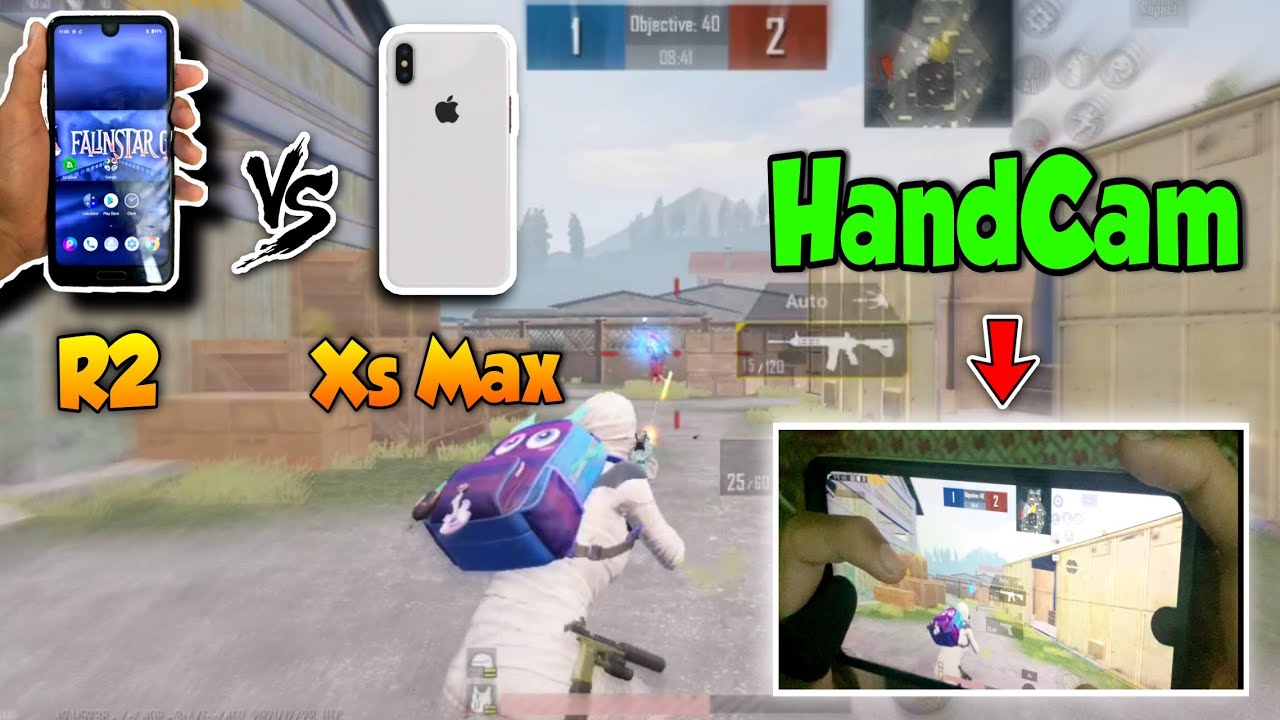 Aquos R2 Vs iPhone Xs Max 😱 HandCam 1v1 🔥| FalinStar Gaming