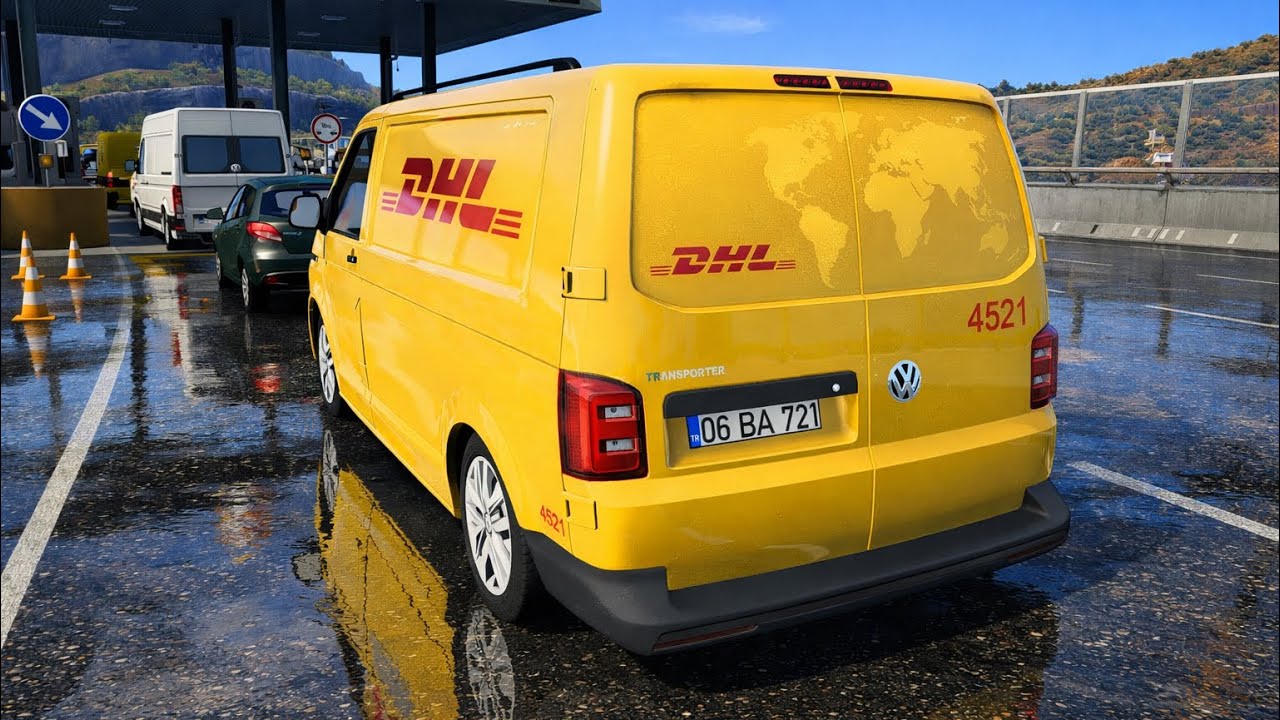 Volkswagen Transporter T6.1 🚐 | Realistic Steering Wheel Gameplay | ETS2 1.58