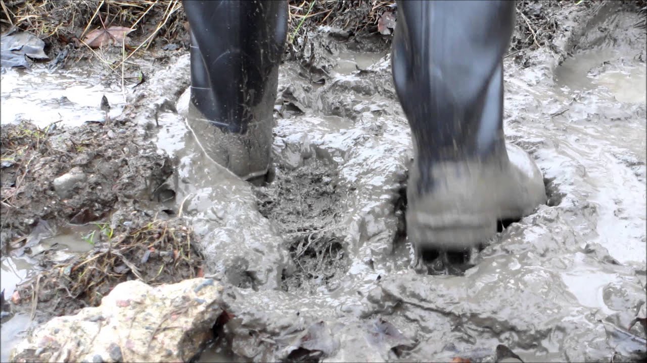 Some mud stomping with my rubber boots