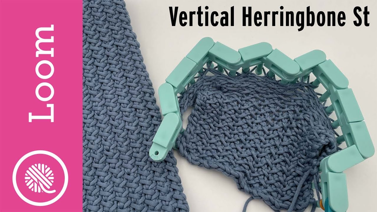 Loom Knit Vertical Herringbone Stitch [ONE ROW REPEAT!]