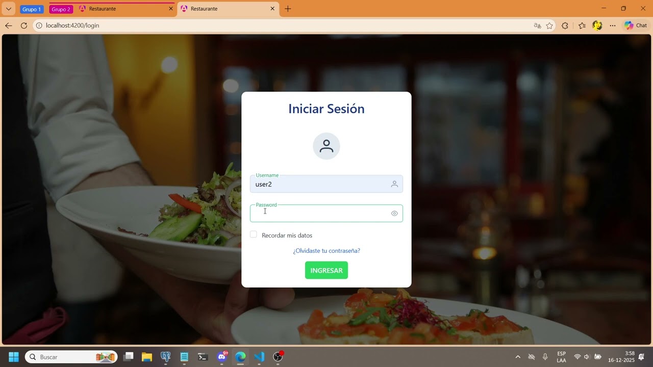 Sitio Web de Restaurante
