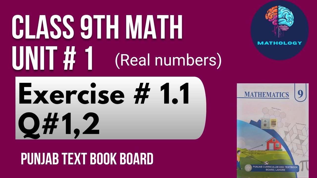 “Class 9 Math | new book Chapter 1 Exercise 1.1 Q1, Q2 | 9th Class Math Ex 1.1 Q1,Q2 PTB