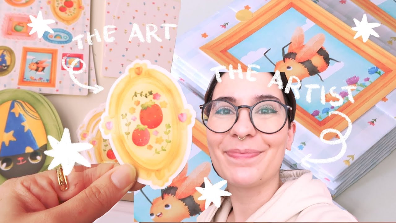 making cut out postcards, packing patreon goodies boxes / DIY packaging / ILLUSTRATOR STUDIO VLOG