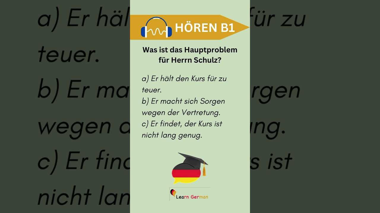 #24 B1 Hören üben | Practice Listening Skills in German B1 | Learn German | Goethe Zertifikat B1